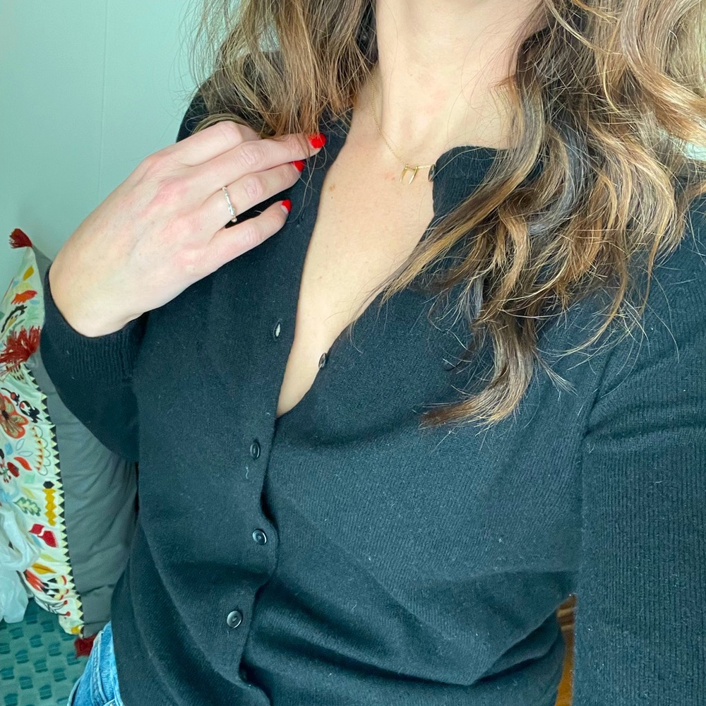 Uniqlo black cashmere cardigan